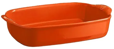 Tavă ceramică Emile Henry - 1.550 L, 30 x 19 x 7 cm, portocalie