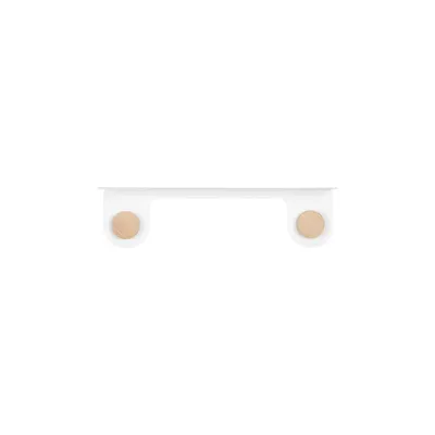 Raft de perete din oțel și detalii din lemn de stejar, cu 2 cârlige Gazzda Hook, lungime 50 cm, alb