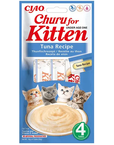 INABA Kitten Tuna 4x14 g recompensa cu ton pentru pisoi