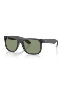 Ochelari de soare wayfarer cu logo discret Justin - Gri inchis