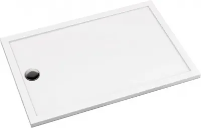 Cadita de dus dreptunghiulara, din acril, alba, 120x90x4.5 cm, Deante Prizma