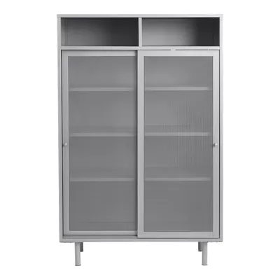 Dulap gri din metal cu ușă glisantă 90x140x40 cm Veep – Unique Furniture