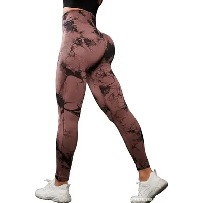 Colanti Sala WNY PRO Tie Dye, Fara Cusatura, Modelatori, Cu Talie Inalta, Maro Si Negru - L