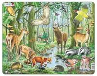 Puzzle pentru copii Larsen din 40 de piese - Animale din pădure