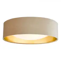 Lampa tavan Nysa 2 Light Flush Velvet Taupe Shade 40cm