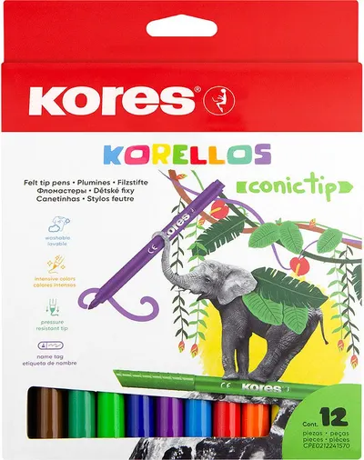 Set carioci Kores Korellos - Conic, 12 culori