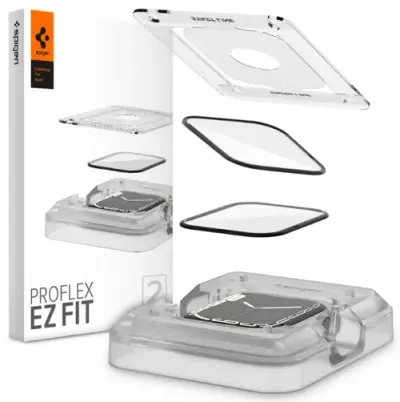 Folie Protectie Ecran Spigen pentru Apple Watch Series 7 45mm, EZ FIT, Set 2buc, Sticla securizata