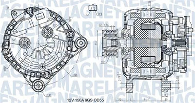 Alternator (12v, 150a) Potrivit Nissan Cube, Micra Iii, Note, Nv200, Nv200 Evalia, Qashqai I; Renault Grand Scenic Ii, Megane Ii, Megane Ii Kombi, Scenic Ii 1.5d 08.03