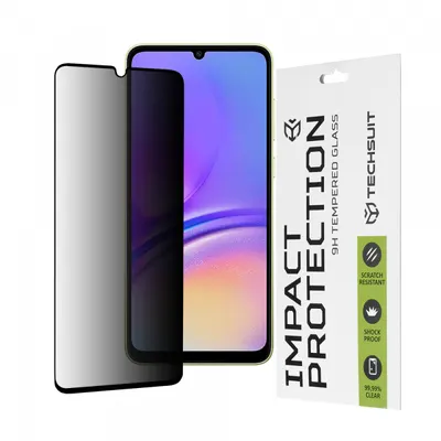 Folie de protectie Ecran Privacy Techsuit pentru Samsung Galaxy A05s A057 / A05 A055, Sticla Securizata, Full Glue, 111D