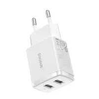 Incarcator de retea Baseus Compact CCXJ010202, 2 USB, functie de incarcare rapida, 10,5 W, Alb