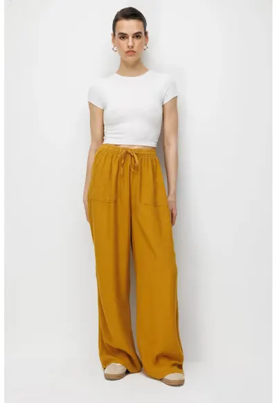 Pantaloni galben bumbac - Galben