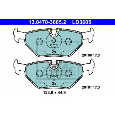 Set placute frana, frana disc ATE 13.0470-3605.2