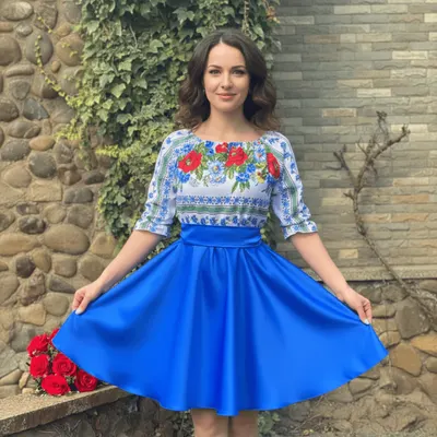 Rochie Traditionala stilizata cu Maci 11