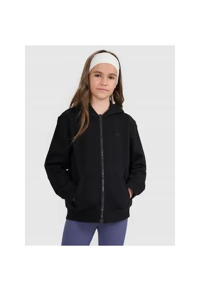 Hanorac copii negru - bumbac-poliester - oversize - gluga