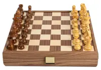Șah de lux Manopoulos - Walnut, 27 x 27 cm, cu figurine Staunton 6.4 cm