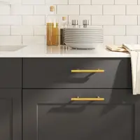 vidaXL Mânere de dulap, 10 buc., auriu, distanță între găuri 96 mm lungime totală 150 mm, oțel inoxidabil