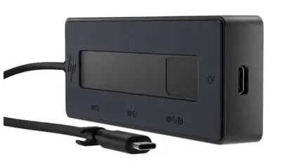 Hub USB HP 6G842AA, 4 x USB Type-C (Negru)