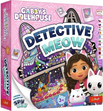 Joc de societate Gabby’s Dollhouse: Detective Meow - Pentru copii
