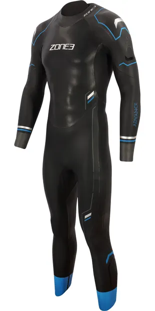 Costum de neopren pentru bărbați ZONE3 Advance 4 mm negru/albastru/gri metalizat