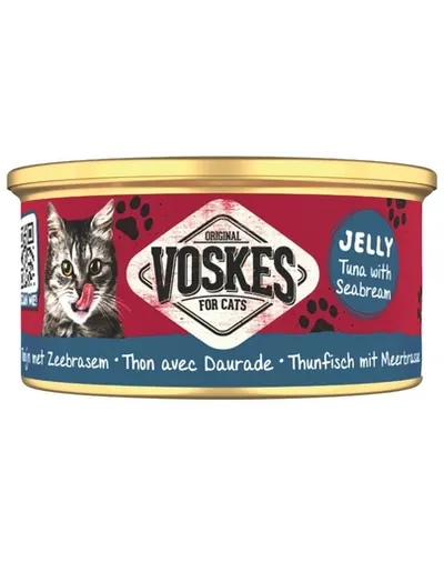 VOSKES Jelly Ton cu Doradă 85 g 100% ton cu doradă în aspic, hrană complementară pentru pisici