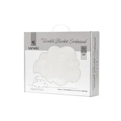 Paturica pentru bebelusi, Lorelli Twinkle, material moale, model decorativ in relief, 80 x 110 cm, White