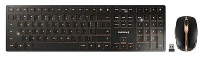 Set tastatură și mouse Cherry – DW 9100 Slim, negru/auriu