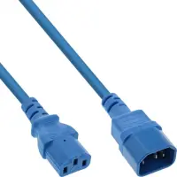 Cablu prelungitor alimentare C13 la C14 2m Albastru, Inline IL16502B