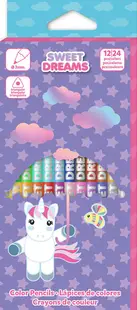 Set de creioane colorate cu două capete Kids Licensing - Sweet Dreams, 12 buc