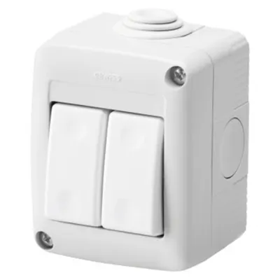 PROTECTED ENCLOSURE COMPLETE WITH SYSTEM DEVICES - WITH Intrerupator cap scara+Intrerupator cap scara 1P 16 AX - IP40 - RGREY RAL 7035