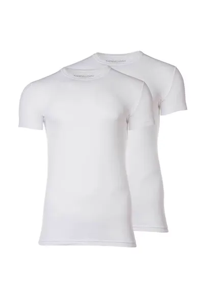 Set de tricouri cu decolteu rotund - 2 piese - Alb