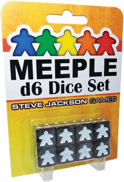 Set de zaruri Meeple D6 Dice Set Black (8 buc..)