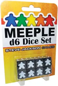 Set de zaruri Meeple D6 Dice Set Black (8 buc..)