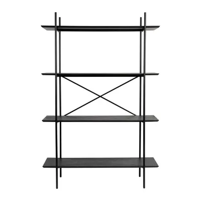 Etajeră neagră din metal 120x180x40 cm Marcio – White Label