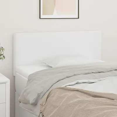 vidaXL Tăblie de pat, alb, 90x5x78/88 cm, piele ecologică