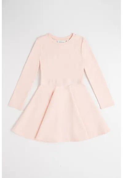 Rochie evazata cu logo - Roz prafuit