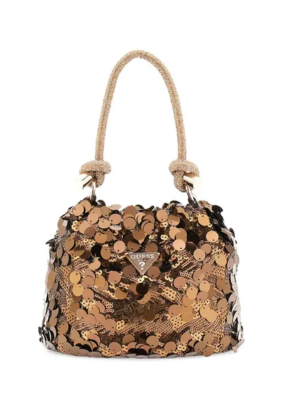 Geanta bucket cu paiete Holiday Shine - Bronz