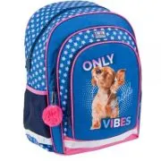 Ghiozdan Starpak Good Vibes, 2 comparimente, 3 buzunare, albastru cu roz
