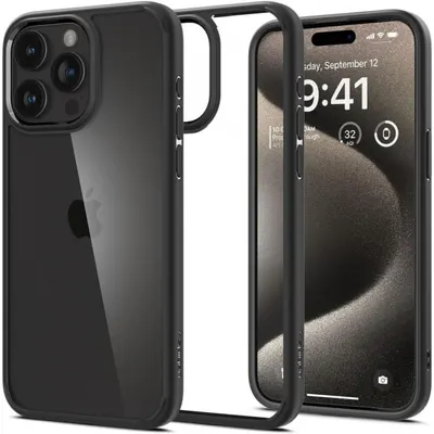 Husa pentru Apple iPhone 15 Pro Max, Spigen, Ultra Hybrid, Neagra Mata ACS06570