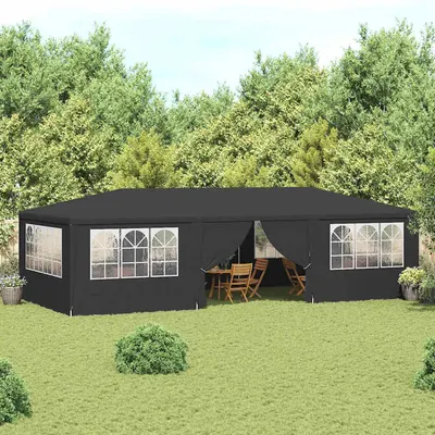 vidaXL Cort petrecere profesional pereți laterali antracit 4x9m 90g/m²