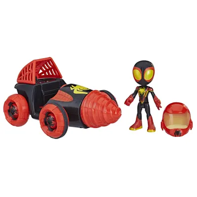 Set de joaca - Spidey And His Amazing Friends Web-Spinners - Miles With Drill Spinner