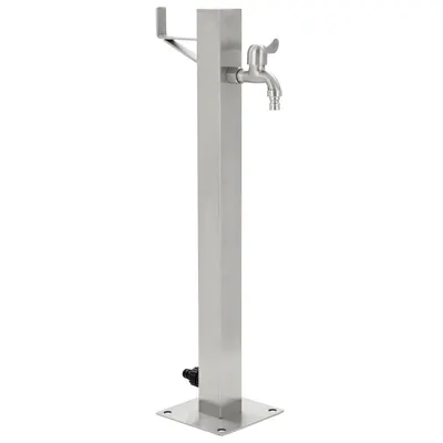 vidaXL Coloană de apă de grădină, 65 cm, oțel inoxidabil, pătrat