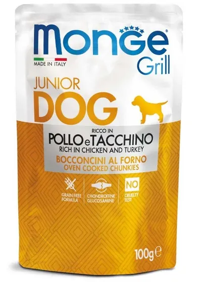 Monge Grill Junior - Hrana umeda super-premium - Pui si Curcan - 100g