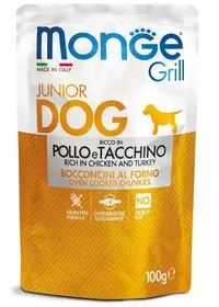Monge Grill Junior - Hrana umeda super-premium - Pui si Curcan - 100g