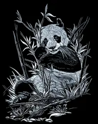 Set de gravură Royal Silver - Panda, 20 x 25 cm