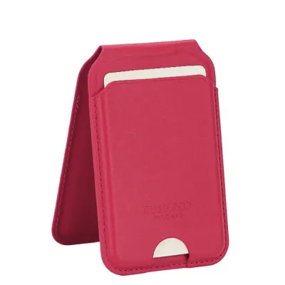 Port card rosu cu blocare RFID, Suport ajustabil si Oglinda
