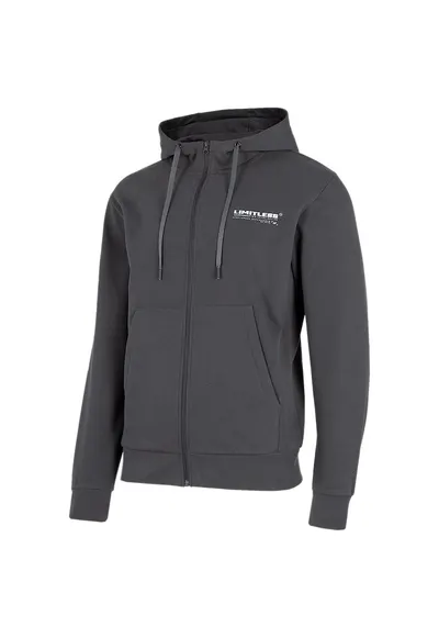 Hanorac sport barbati gluga ajustabila - fermoar complet - bumbac/poliester - gri