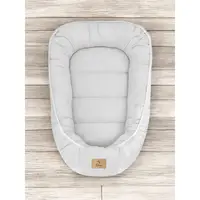 Cosulet pentru bebelusi Qmini Gray Baby Nest 55x75 cm, husa din muselina dubla