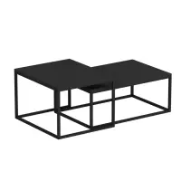 Set masuta de cafea LEKA, negru, 72x37x45 cm
