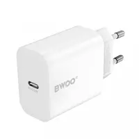 Incarcator Retea BWOO CDA233, 20W, 3A, 1 x USB-C, Alb