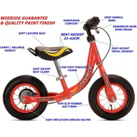 Bicicleta copii fara pedale Learn 2 Ride WeeRide WR12R 10 inch, frana de mana, varsta 18 luni-4 ani, scaun ajustabil pe inaltime de la 31-42 cm, roti pneumatice